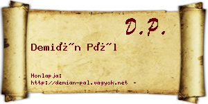 Demián Pál névjegykártya